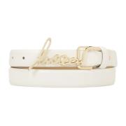 Witte leren riem met logogesp Kazar , White , Dames