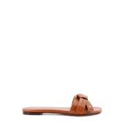 Gegraveerde Logo Leren Sandalen Chloé , Brown , Dames