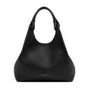 Zwarte Gehamerde Leren Handtas Dua 9719 Gianni Chiarini , Black , Dame...