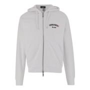 Logo Katoenen Hoodie met Ritssluiting Dsquared2 , White , Heren