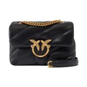 Stijlvolle Leren Tas Pinko , Black , Dames