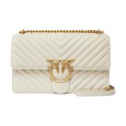 Stijlvolle Leren Tas Pinko , White , Dames