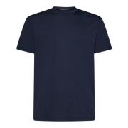 Marineblauwe Upgrade Ribgebreide Crewneck Tee Tom Ford , Blue , Heren