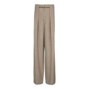 Geplooide cupro broek Balmain , Brown , Heren