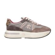 Bruine Sneakers met Nylon en Suède Premiata , Brown , Dames