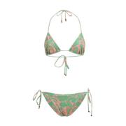 Groene Triangel Cup Badpak Etro , Green , Dames