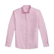 Roze Regular Fit Oxford Cloth Vrijdag Sportshirt met Polo Button Down ...