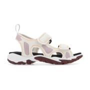 Stijlvolle platte sandalen met multicolor stof Alexander McQueen , Bei...