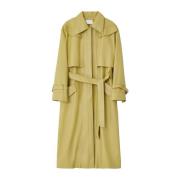 Minimalistische veganistische leren trenchcoat LOW Classic , Yellow , ...