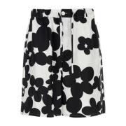 Zijden Bermuda Shorts met Print Marni , Multicolor , Heren