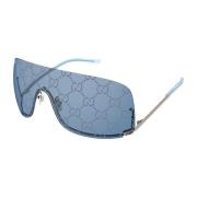 Blauwe Zonnebril Elegante Stijl Gucci , Blue , Dames