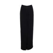 Zwarte Lange Crepe Rok met Voorste Knopen Dries Van Noten , Black , Da...