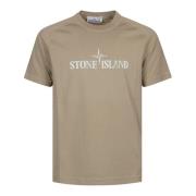 Casual Katoenen T-shirt Stone Island , Beige , Heren