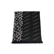 Animalier Patroon Sjaal Accessoires Cavalli Class , Black , Heren