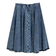 Geplooide rok in trendy stijl Alaïa , Blue , Dames