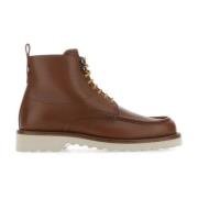 Bruine Leren Enkellaarzen Bally , Brown , Heren