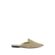 Softy Putty Leren Slippers 19v69 Italia , Beige , Dames