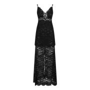 Elegante Mouwloze Maxi Jurk Paco Rabanne , Black , Dames