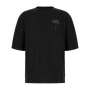 Casual Katoenen T-Shirt in Diverse Kleuren Palm Angels , Black , Heren