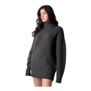 Premier Gebreide Jurk Donkergrijs Sportmax , Gray , Dames