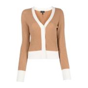 Cashmere Vee Cardigan in Beige Rag & Bone , Beige , Dames