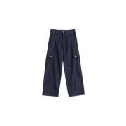 Blauwe Denim Cargo Broek Off White , Blue , Heren