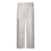 Hoge Taille Wijde Pijp Vijf Zakken Jeans Agolde , Beige , Heren