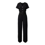 Zwarte jumpsuit met riem Guess , Black , Dames