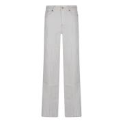 Jeans Straight Pre-owned 7 For All Mankind , White , Dames