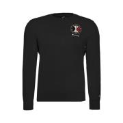 Zwarte Big Logo Crewneck Sweatshirt Champion , Black , Heren