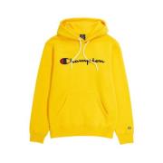 Gele Geborduurde Script Logo Hoodie Champion , Yellow , Heren