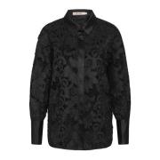 Elegante Denise Shirt met Kant Details RUE de Femme , Black , Dames