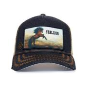 Zwarte Bison Trucker Cap Goorin Bros , Black , Heren