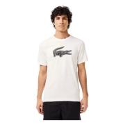 Witte 3D Logo T-shirt Lacoste , White , Heren