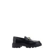 Leren Loafers met Blokhak Tod's , Black , Dames