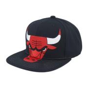 Zwarte Bulls NBA XL Logo Snapback Mitchell & Ness , Black , Heren