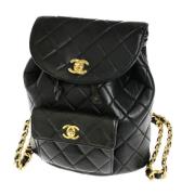 Pre-owned Leather backpacks Chanel Vintage , Black , Dames