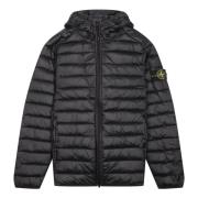 Zwarte Piuma Jas Urban Elegantie Stone Island , Black , Heren