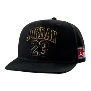 Zwart/Goud Junior Flatbrim Pet Jordan , Black , Unisex