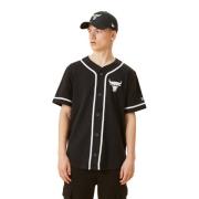 Zwarte versleten logo knoopshirt New Era , Black , Heren