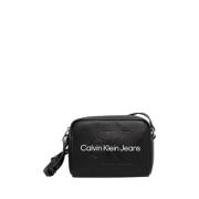 Zwarte en witte polyurethaan dameshandtas Calvin Klein Jeans , Black ,...