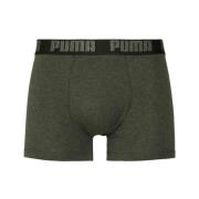 Katoenen trunkboxers in groen melange Puma , Green , Heren