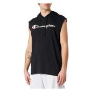 Zwarte Legacy Logo Hooded Tanktop Champion , Black , Heren