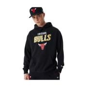 Zwarte Bulls Team Script Hoodie New Era , Black , Heren