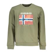 Groene sweatshirt met lange mouwen en logoprint Napapijri , Green , He...