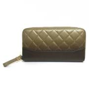 Pre-owned Leather wallets Chanel Vintage , Brown , Dames