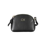 Zwarte Polyester Schoudertas met Logo Calvin Klein , Black , Dames