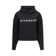 Katoenen hoodie met monogramlogo Givenchy , Black , Dames