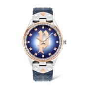 Blauw Lederen Quartz Analoog Horloge Police , Blue , Dames