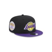 Zwarte Lakers Contrast Side Patch Pet New Era , Black , Heren